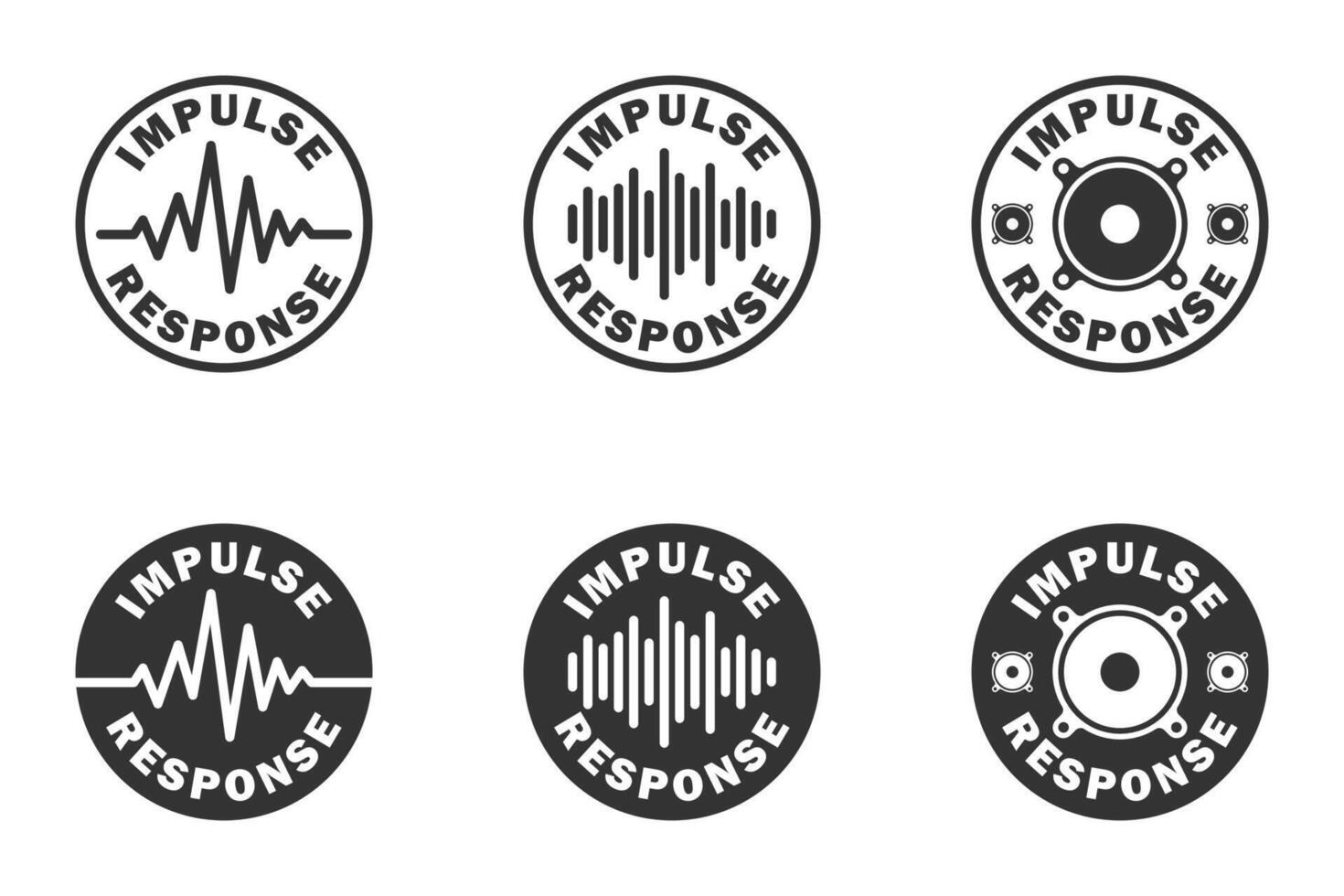 Impulse response icon set. Guitar cab impulse sign. Vector illustration.