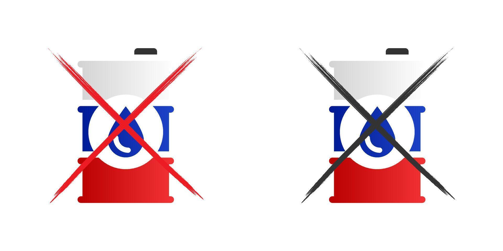 Russian oil ban sign. Vector illustration.