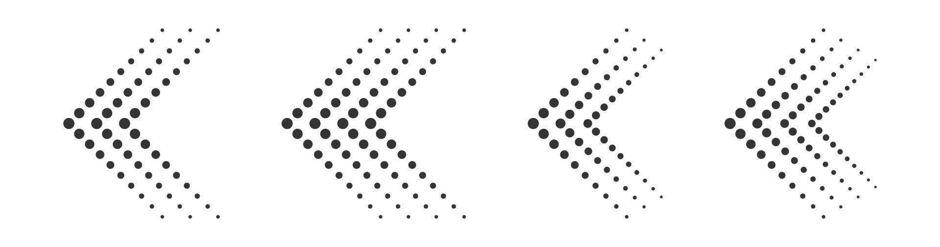 Set of black dotted arrows. Vector illustration.