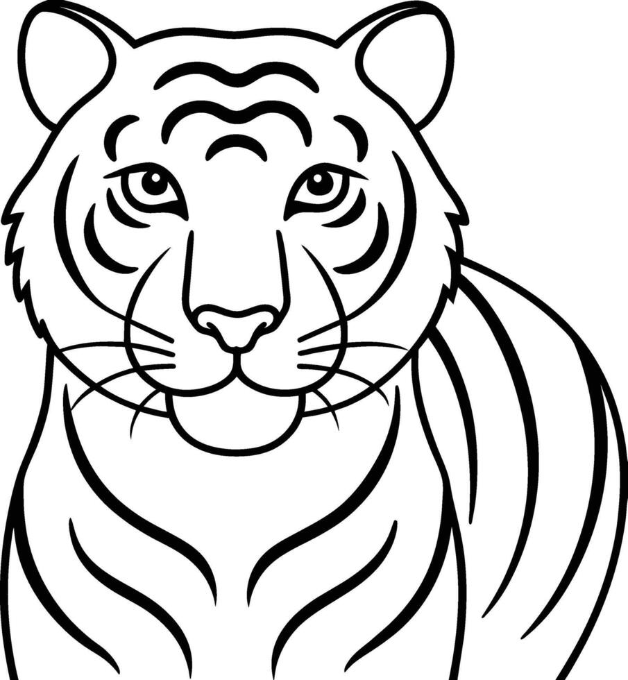 Tigre línea Arte ,gráfico recurso vector