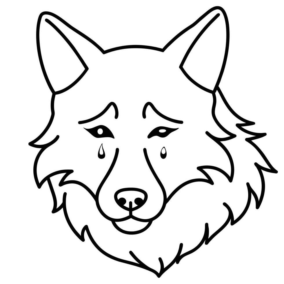 lobo línea Arte diseño vector