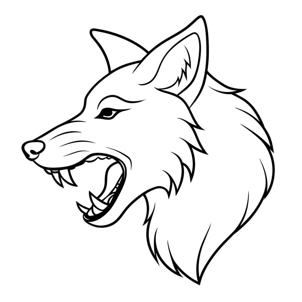 WOLF LINE ART DESIGN vector