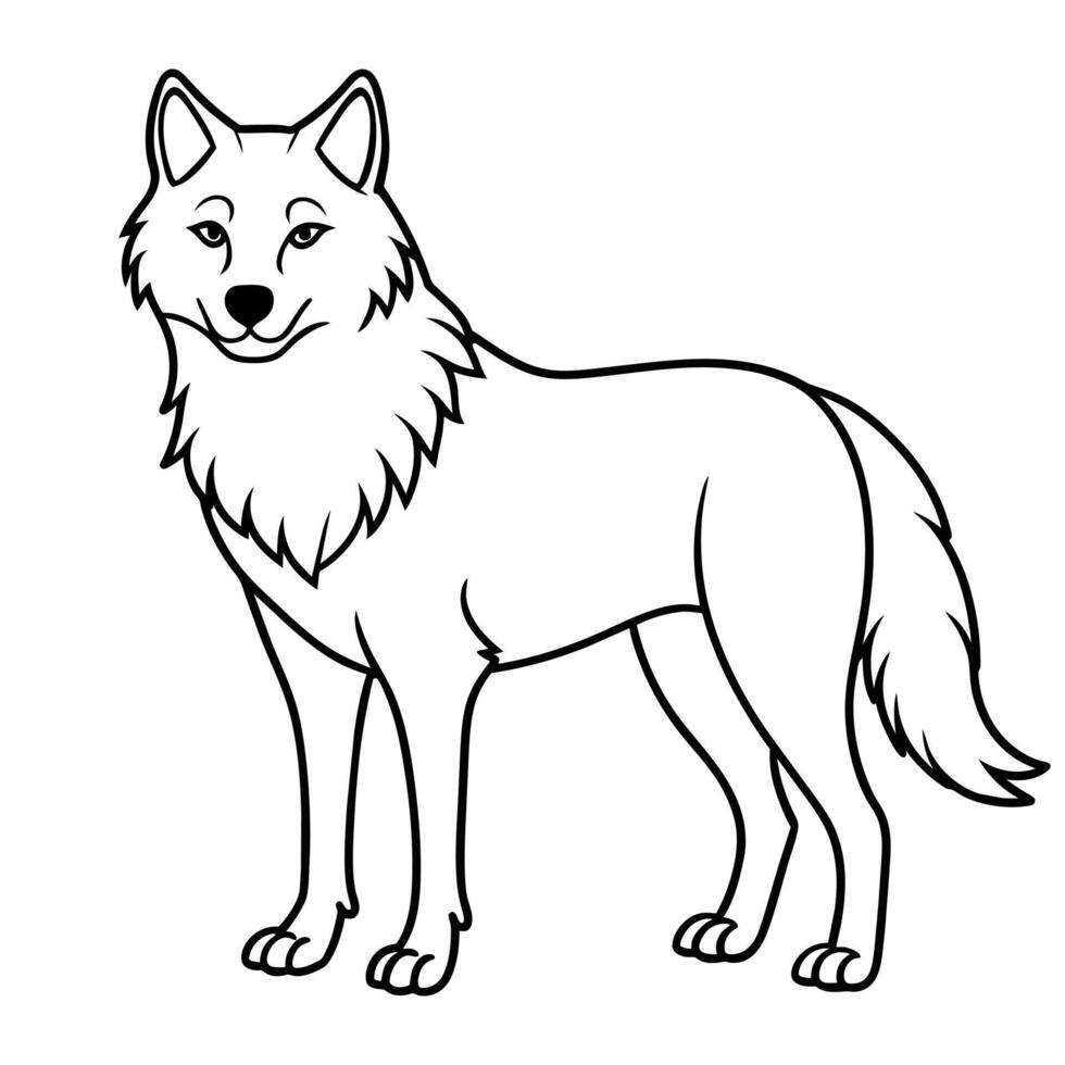 lobo línea Arte diseño vector