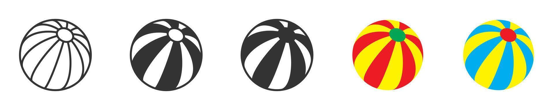 Beach ball icon. Vector illustration.