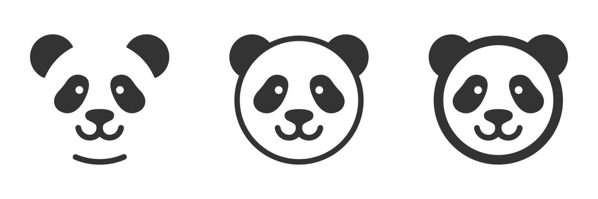 panda cara icono. vector ilustración.