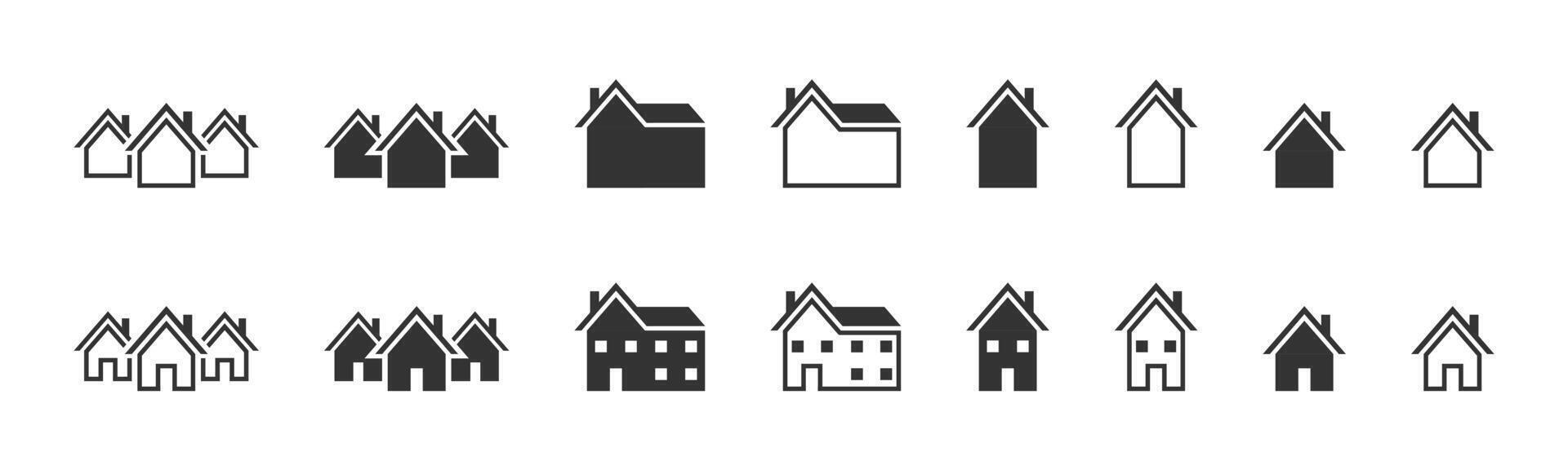 Home icon collection. House  symbol set. Vector illustration.