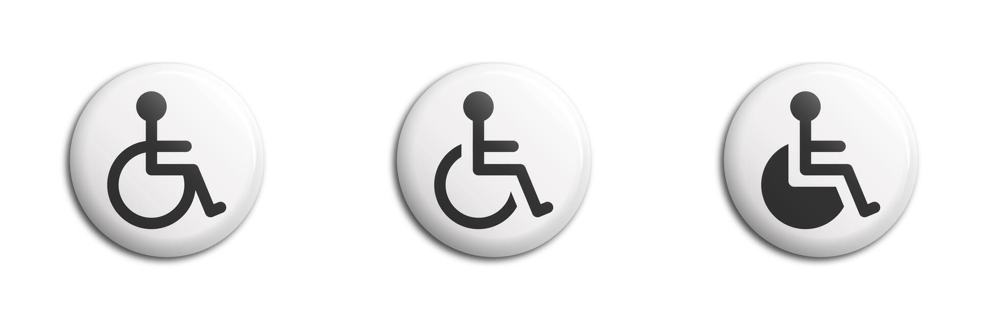 Wheelchair handicap icon. Disabled handicap icon. Handicapped patient symbol. Vector illustration.