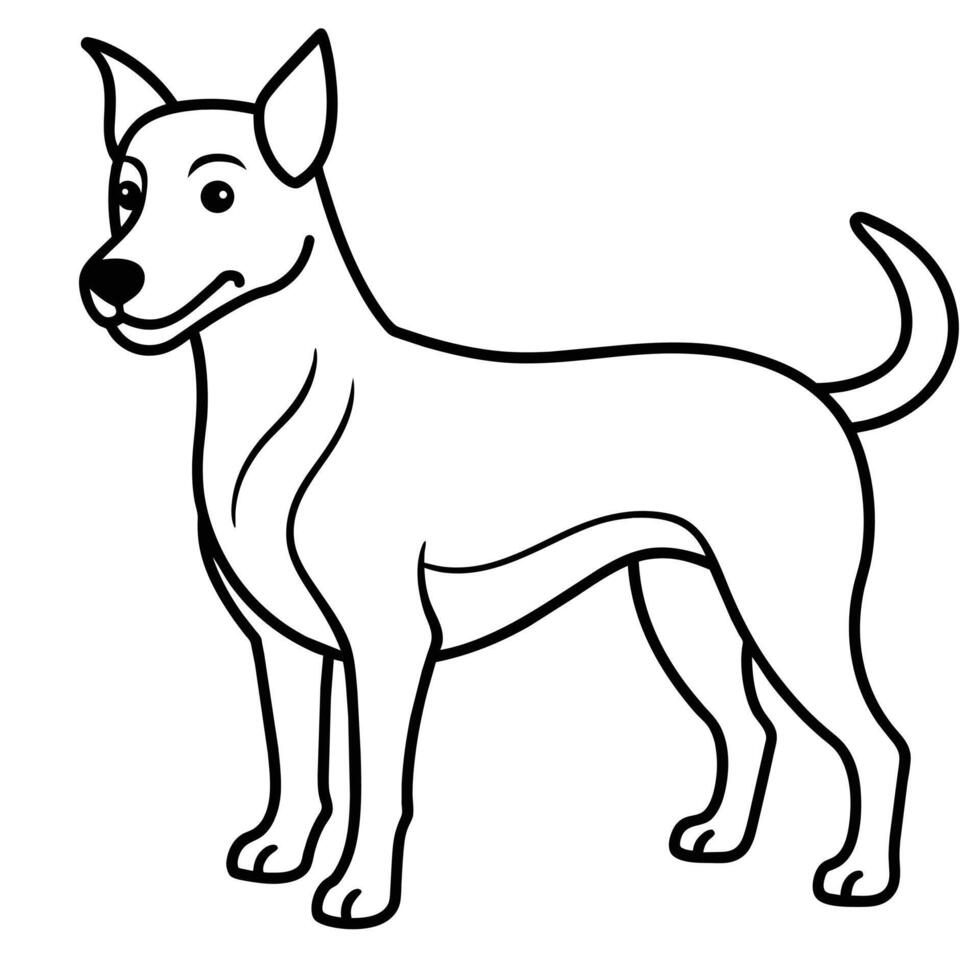 perro línea Arte diseño vector