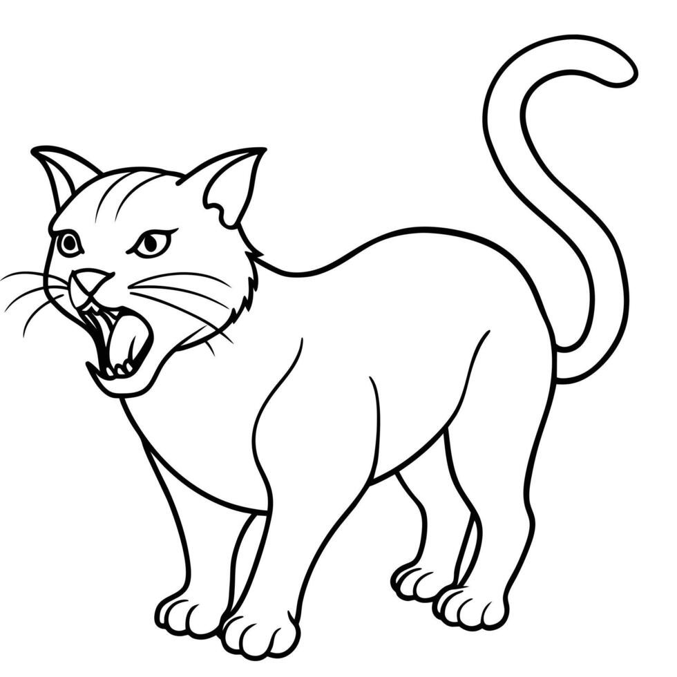 gato línea Arte diseño vector