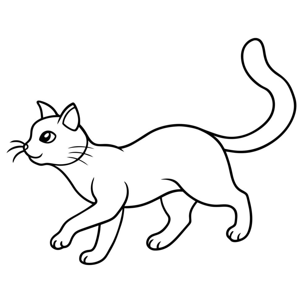 gato línea Arte diseño vector