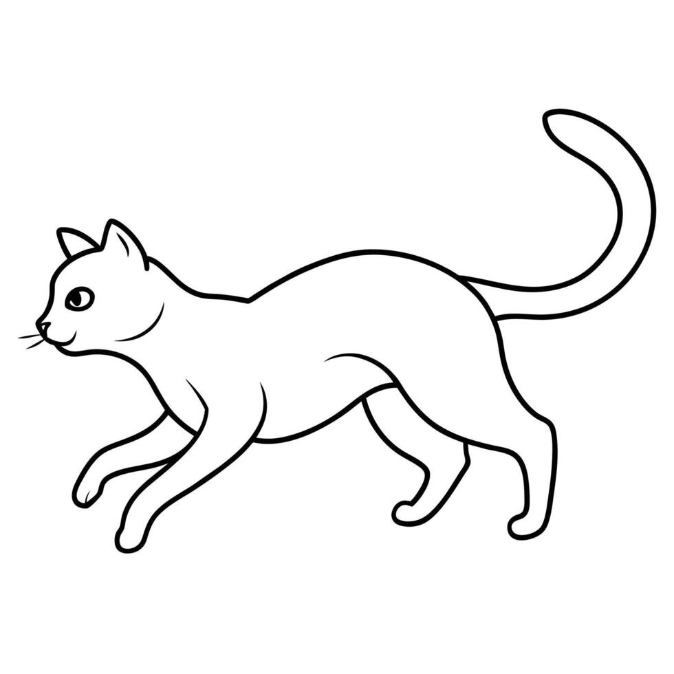 gato línea Arte diseño vector