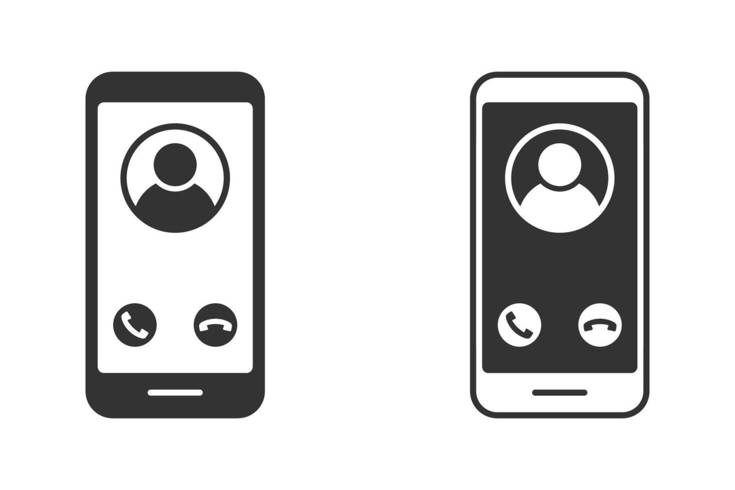 Mobile Call Screen Icon. Vector Illustration.