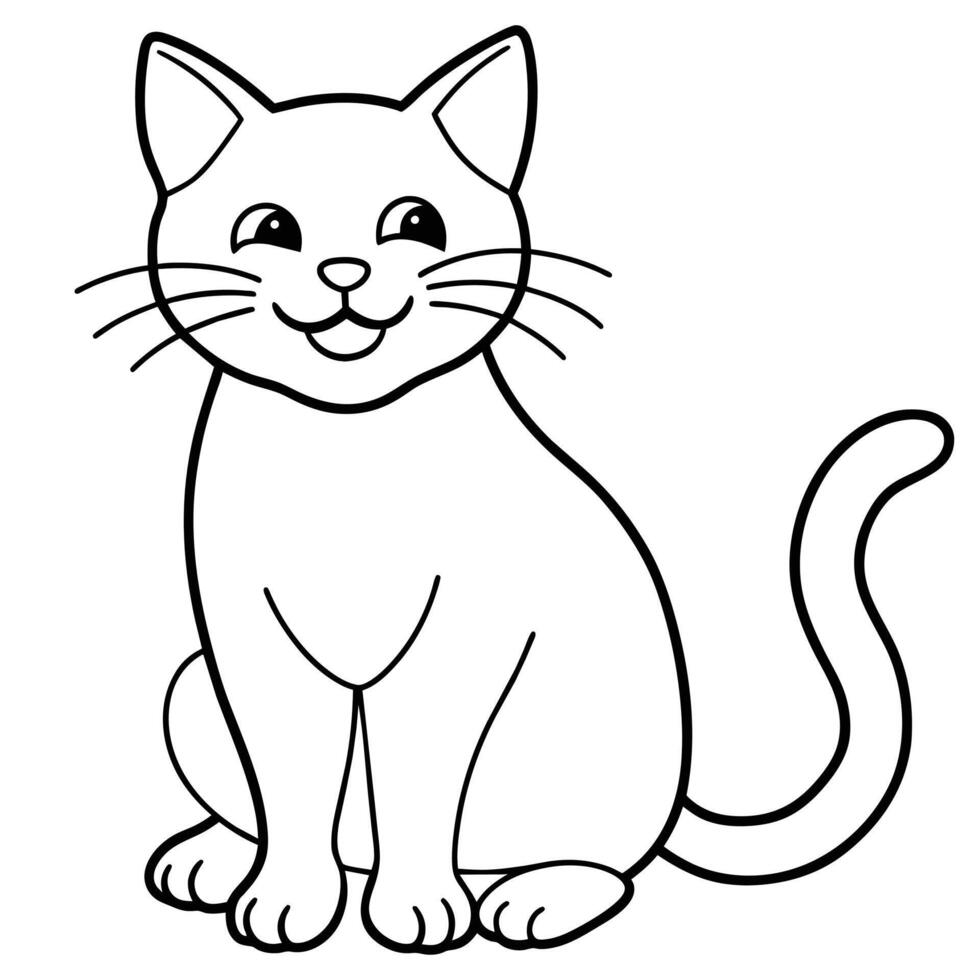 gato línea Arte diseño vector