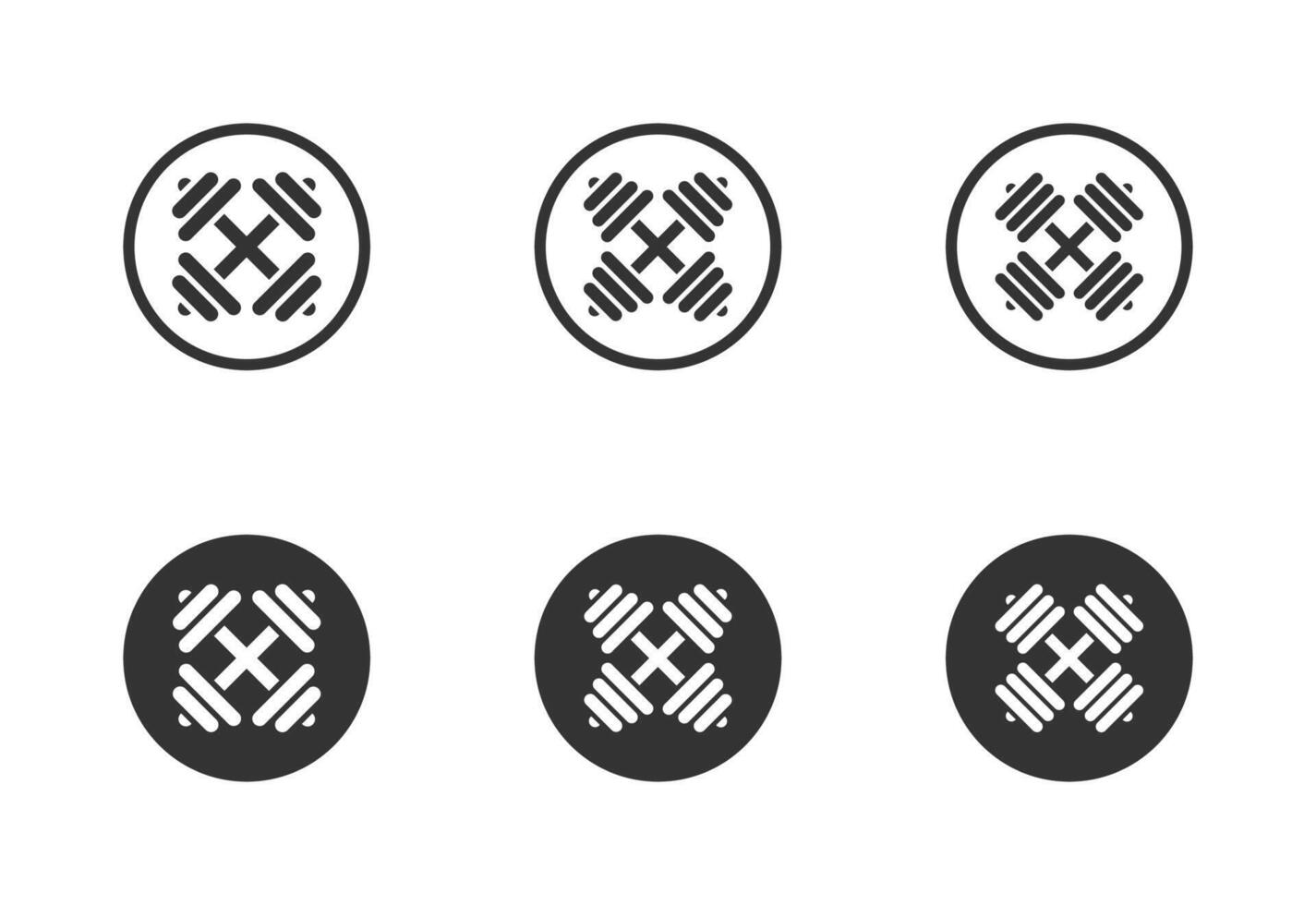 Dumbbell icon set. Flat vector illustration.