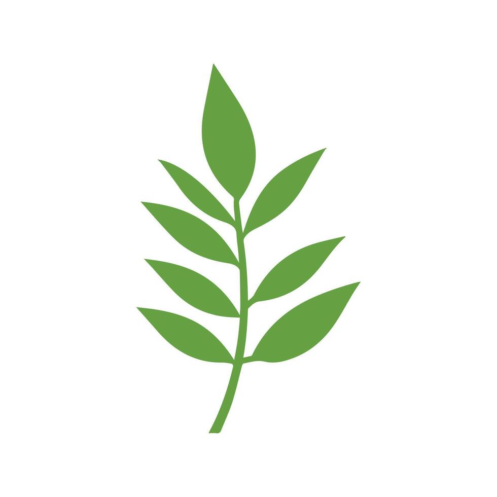 Green Leaf icon shape fresh flat vector design.