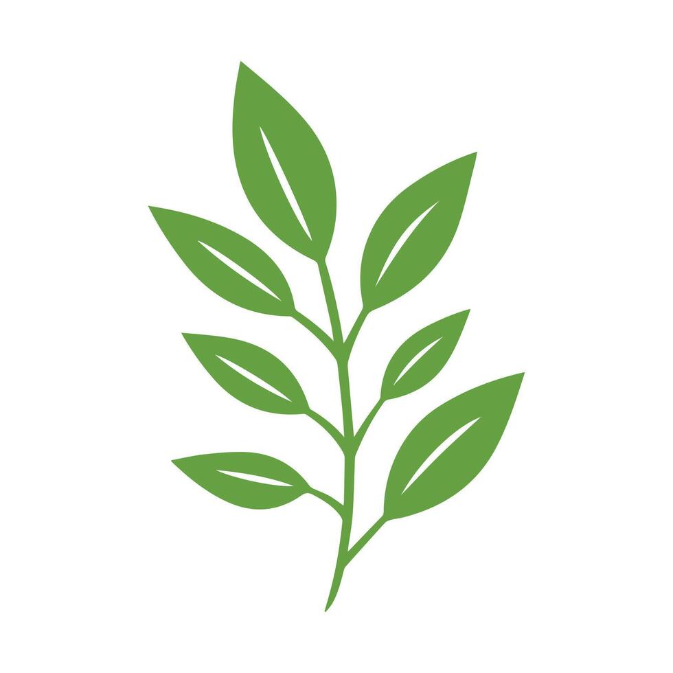 Green Leaf icon shape fresh flat vector design.