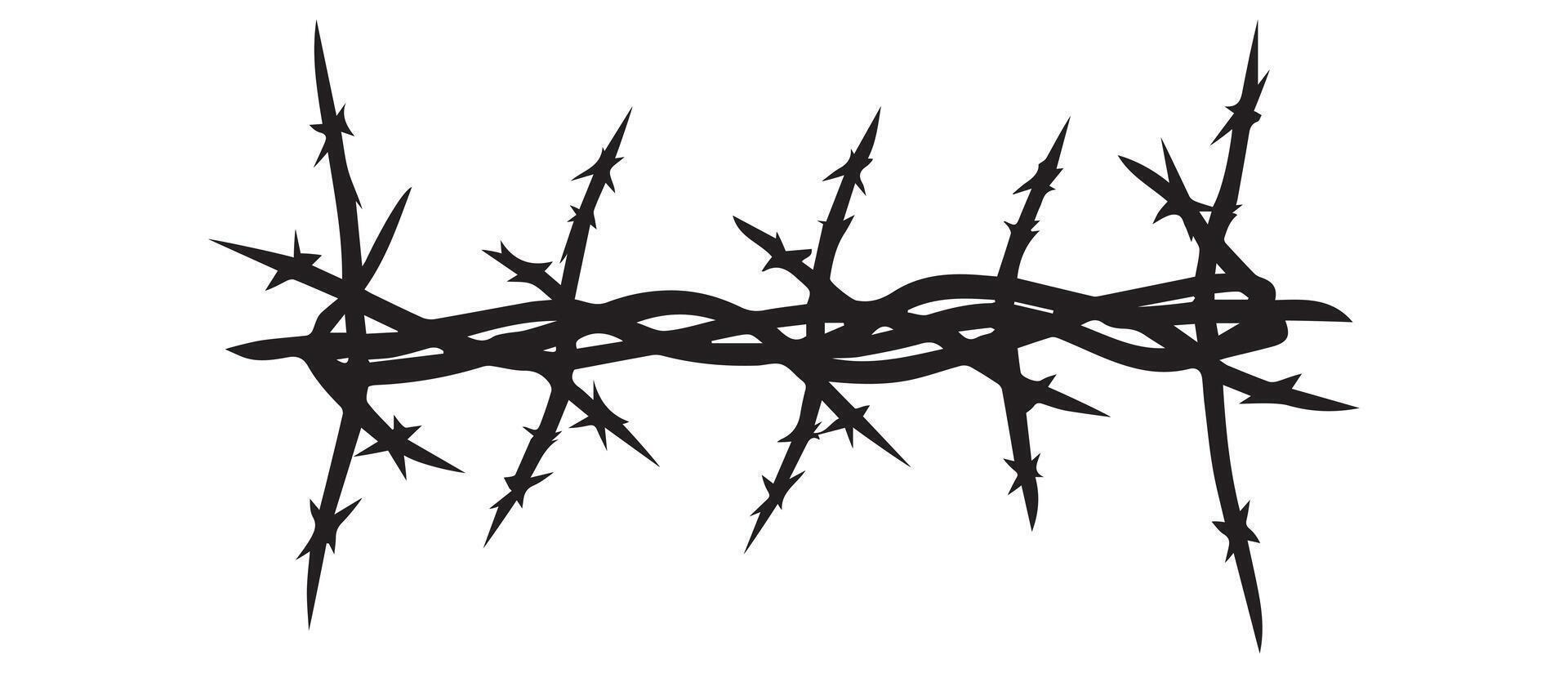 Barbed black vector camp protect danger design.