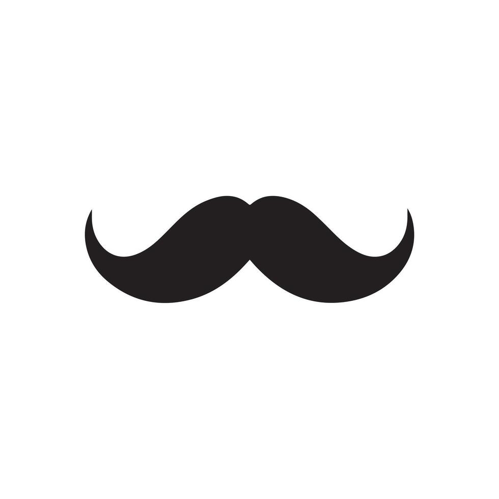 Mustache Black icon isolated on white background.Vector illustration design. vector