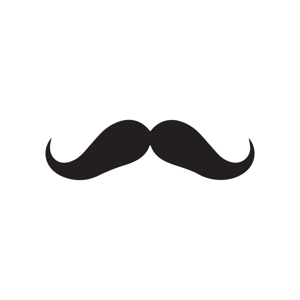 Mustache Black icon isolated on white background.Vector illustration design. vector