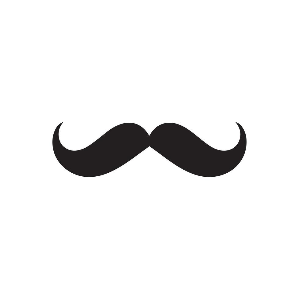 Mustache Black icon isolated on white background.Vector illustration design. vector