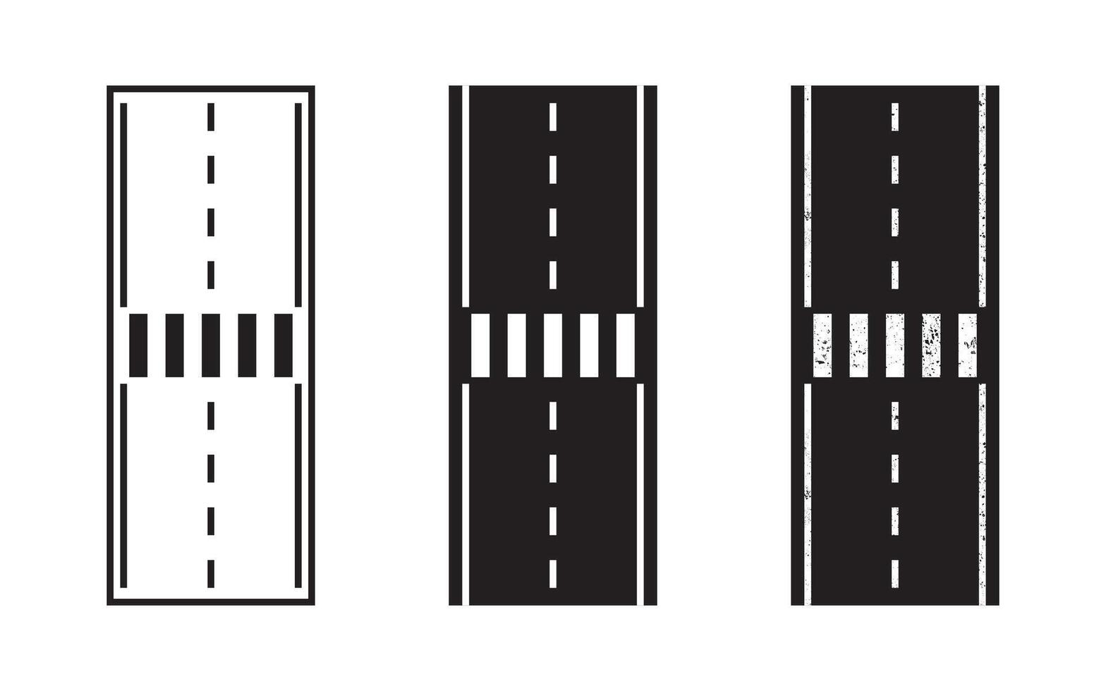 Road with crosswalk icon. Vector illustration.