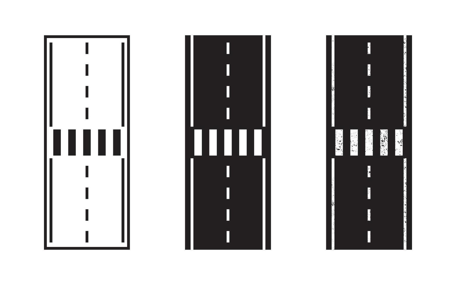 Road with crosswalk icon. Vector illustration.