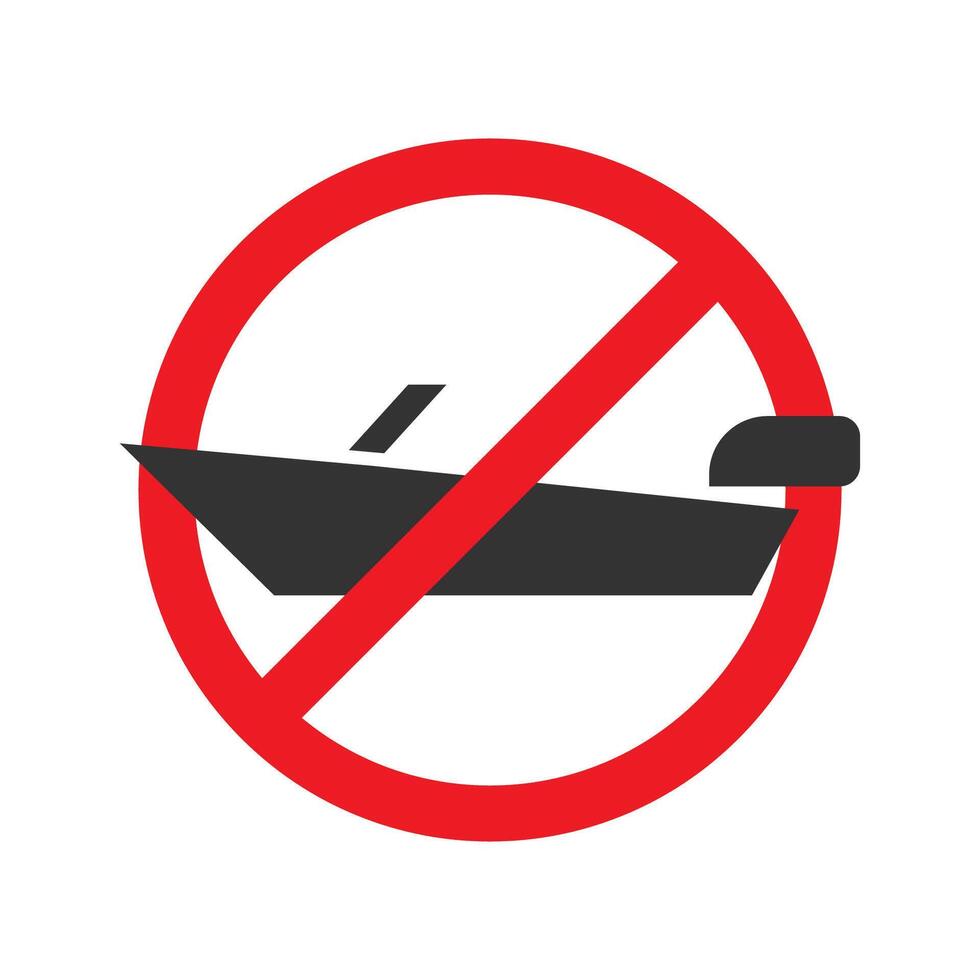 Boat forbidden icon. Vector illustration.