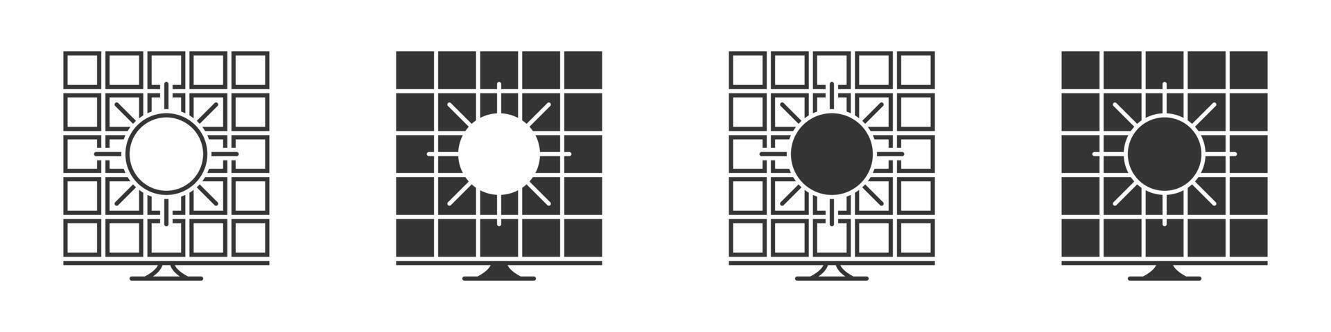 Solar panel icons. sun energy icon. Vector illustration.