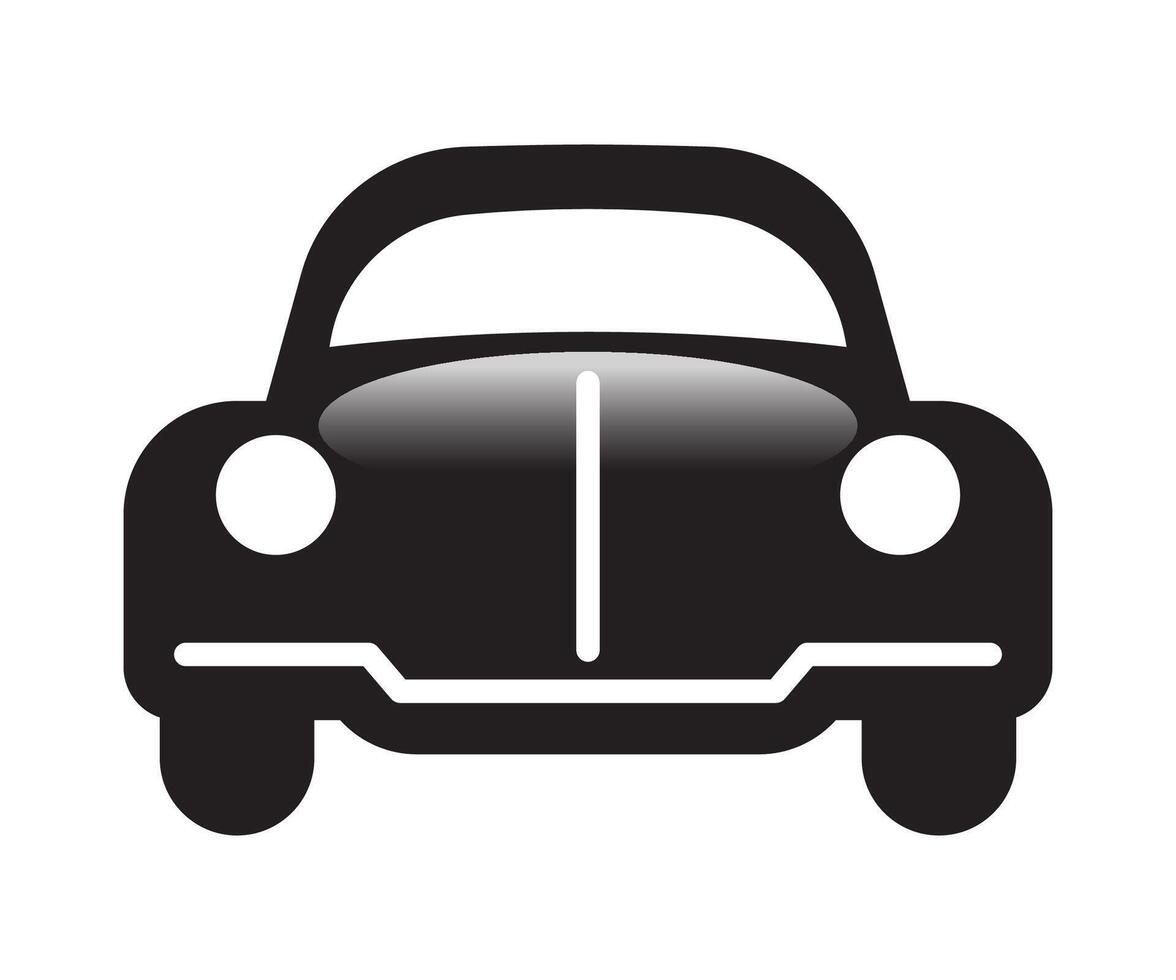 Classic car icon. Front view. Vector illustration.