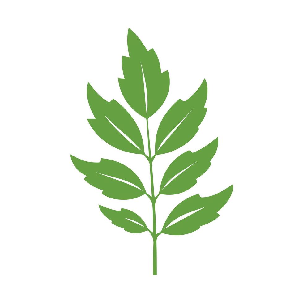 Green Leaf icon shape fresh flat vector design.