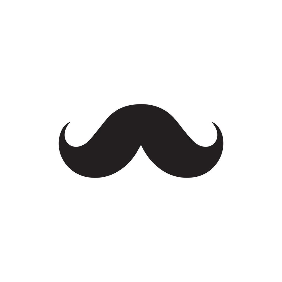 Mustache Black icon isolated on white background.Vector illustration design. vector