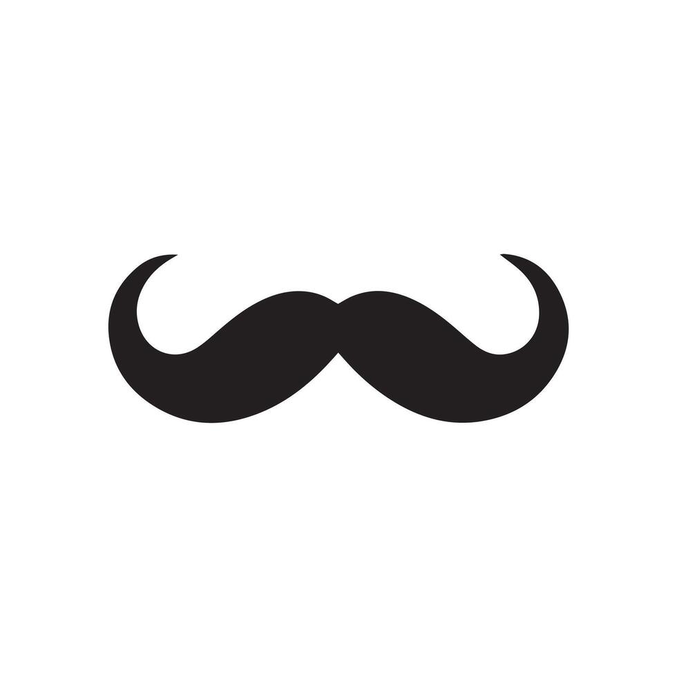 Mustache Black icon isolated on white background.Vector illustration design. vector