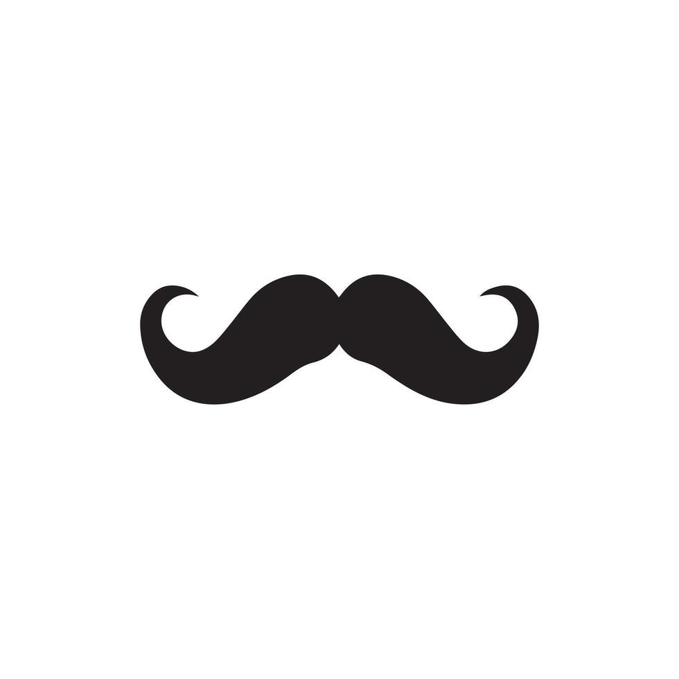 Mustache Black icon isolated on white background.Vector illustration design. vector