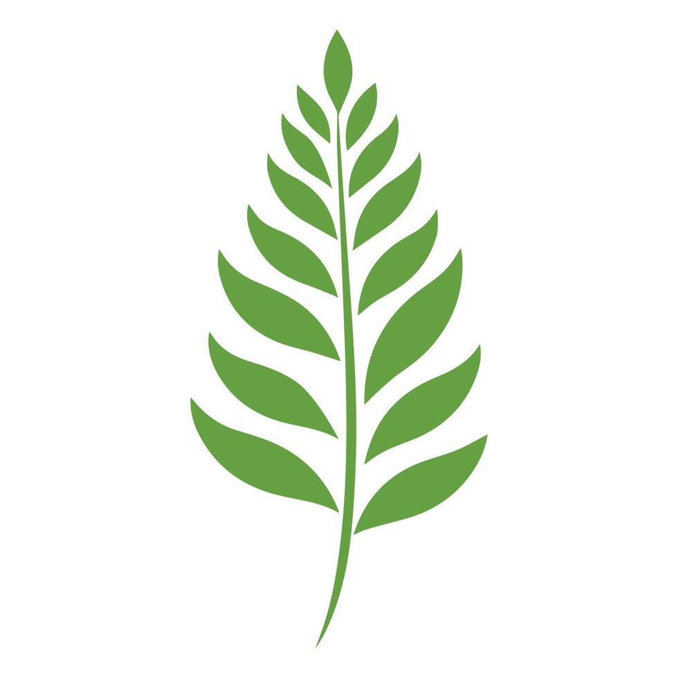 Green Leaf icon shape fresh flat vector design.