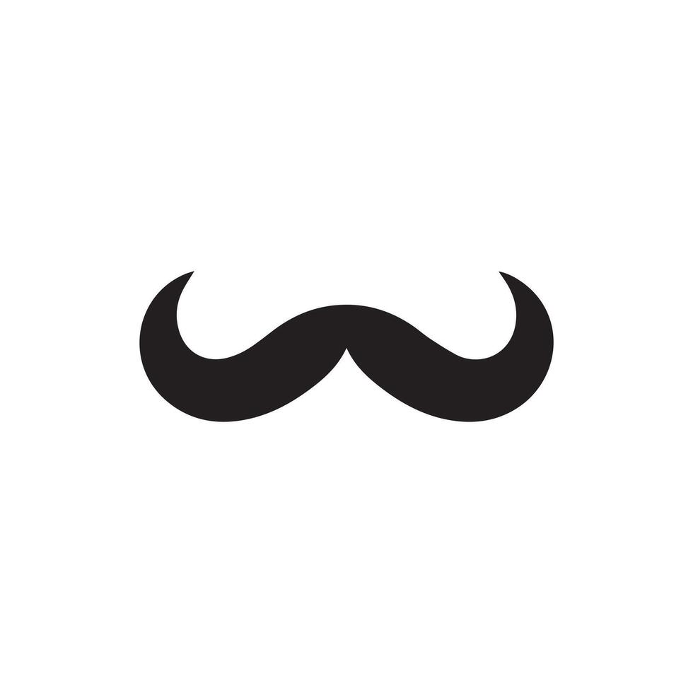 Mustache Black icon isolated on white background.Vector illustration design. vector