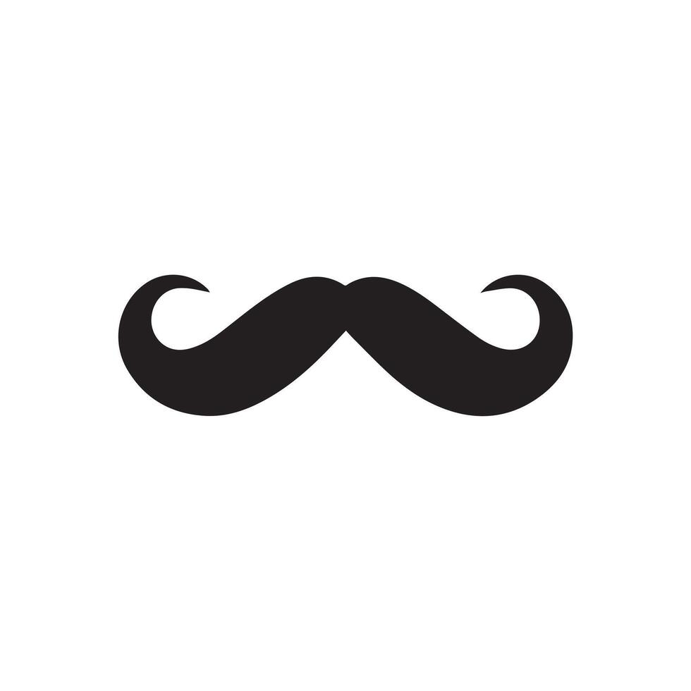 Mustache Black icon isolated on white background.Vector illustration design. vector