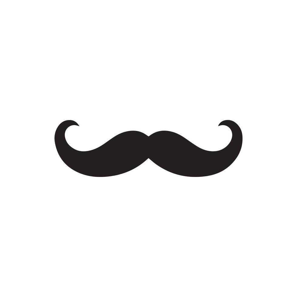 Mustache Black icon isolated on white background.Vector illustration design. vector