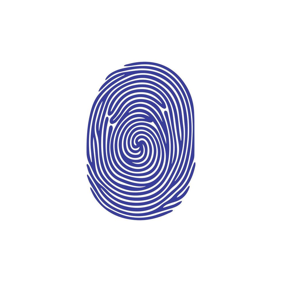 Fingerprint black and color icon mark human security vector design.