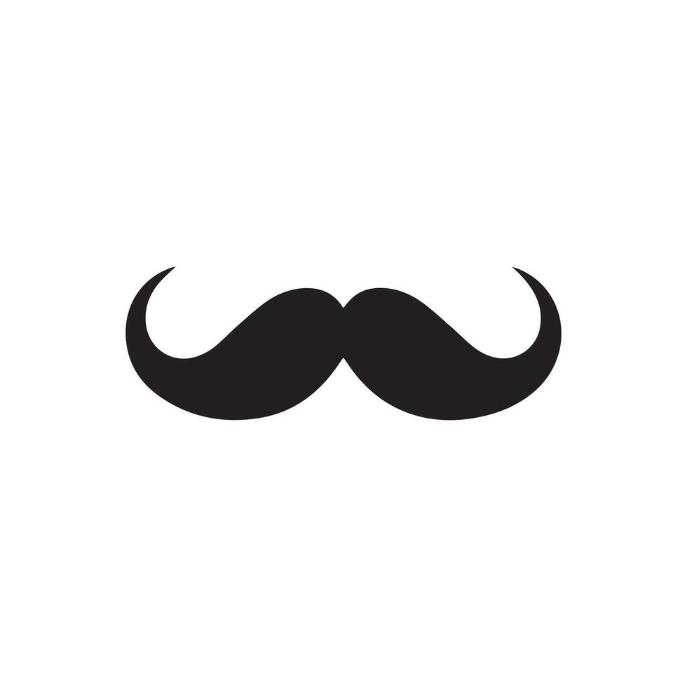 Mustache Black icon isolated on white background.Vector illustration design. vector