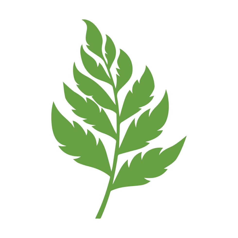 Green Leaf icon shape fresh flat vector design.