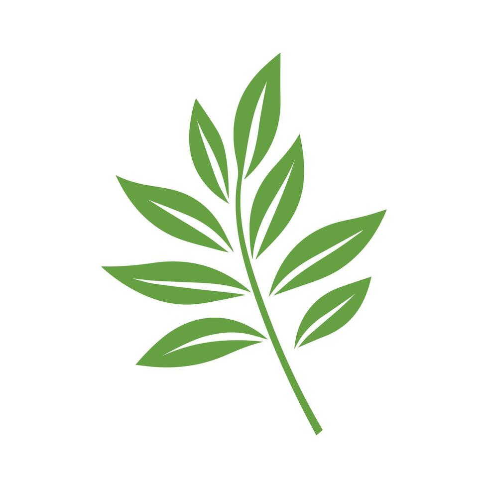 Green Leaf icon shape fresh flat vector design.