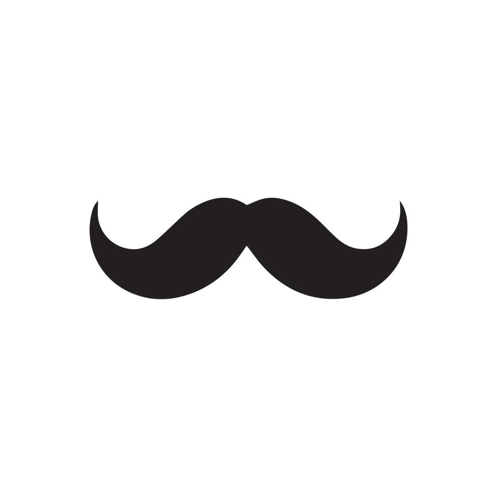 Mustache Black icon isolated on white background.Vector illustration design. vector