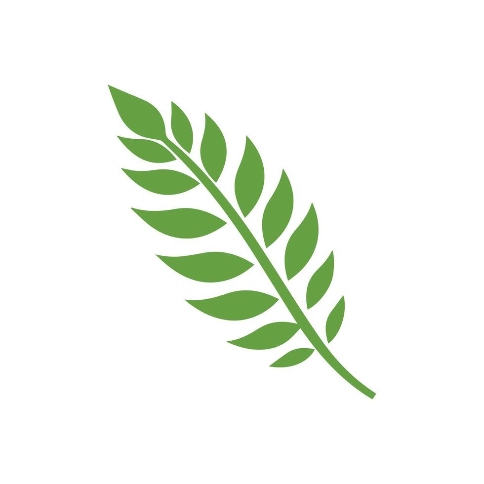 Green Leaf icon shape fresh flat vector design.