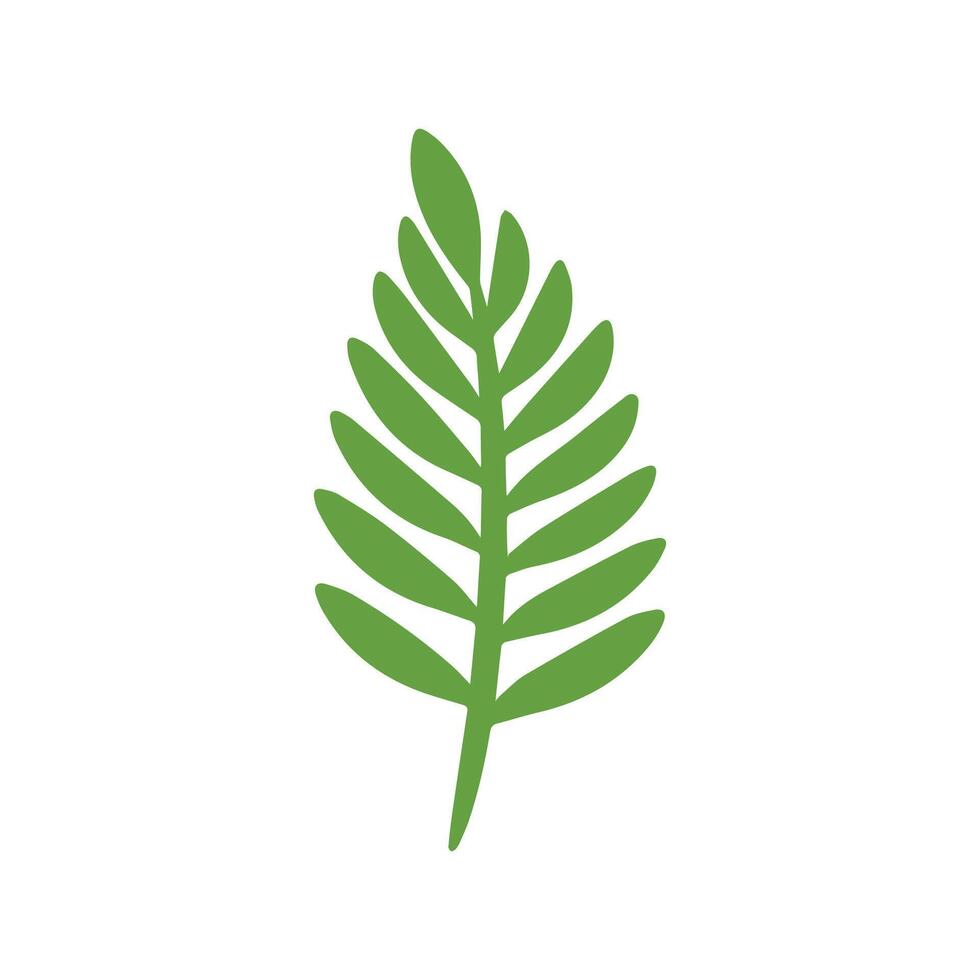 Green Leaf icon shape fresh flat vector design.
