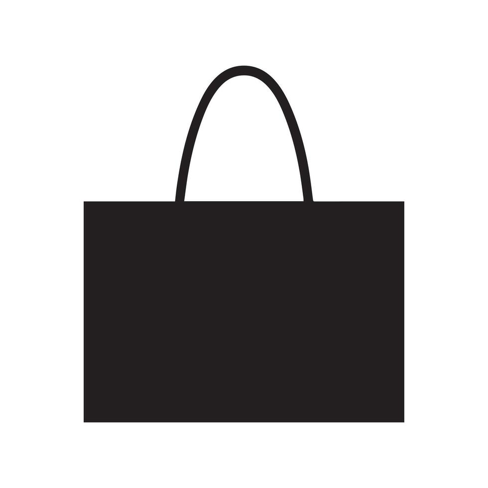 tienda bolso negro icono caja paquete vector diseño.