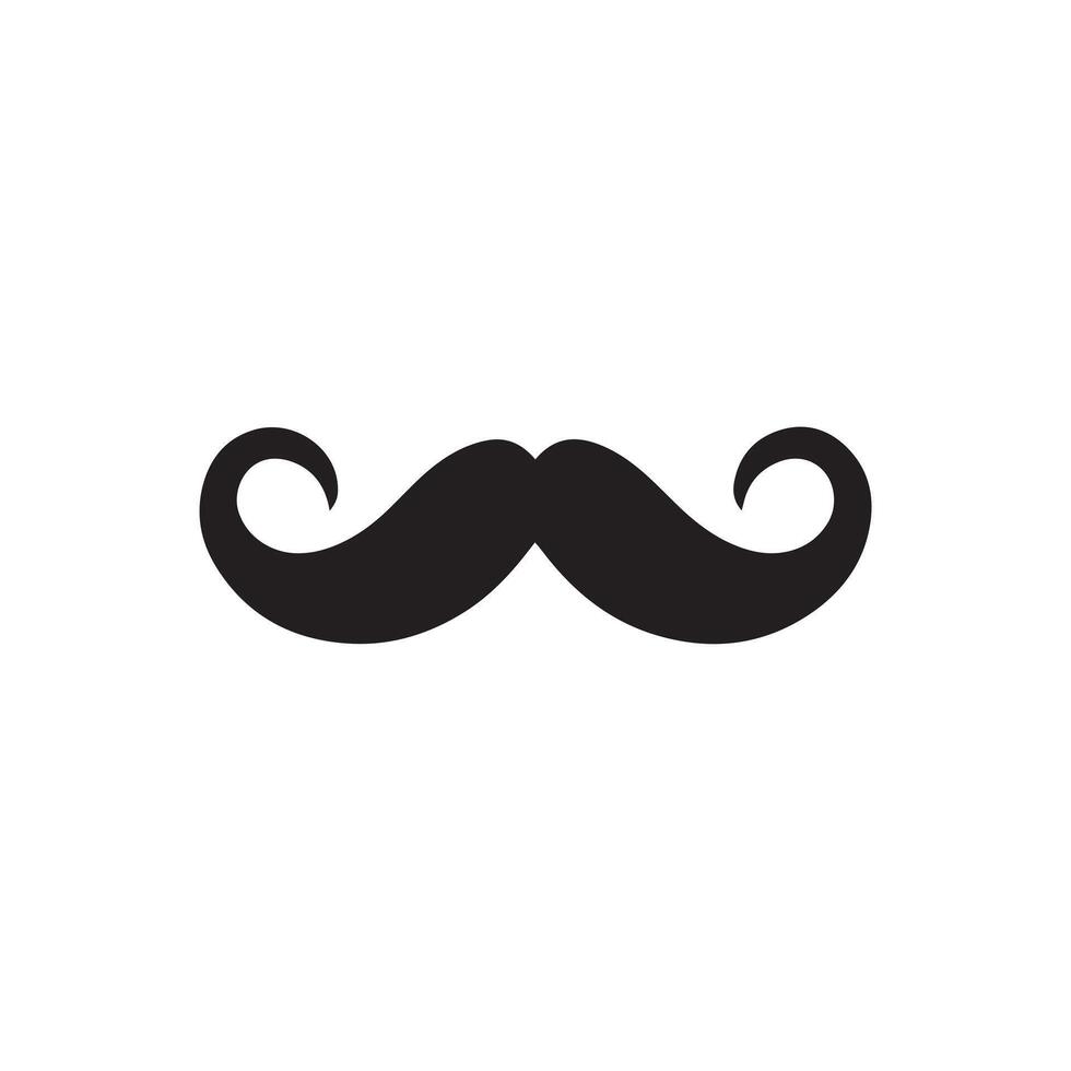 Mustache Black icon isolated on white background.Vector illustration design. vector