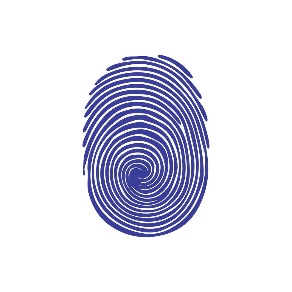 Fingerprint black and color icon mark human security vector design.