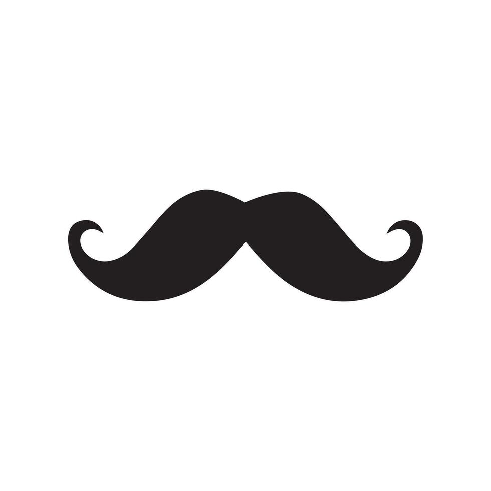 Mustache Black icon isolated on white background.Vector illustration design. vector