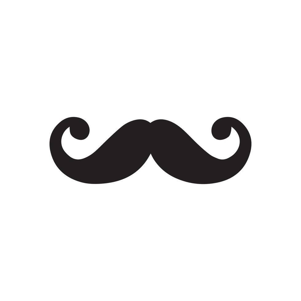 Mustache Black icon isolated on white background.Vector illustration design. vector