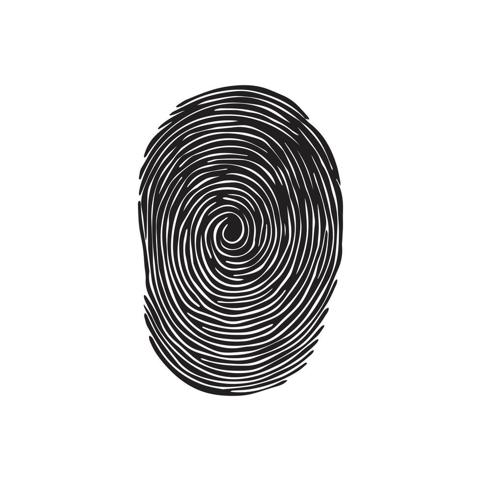 huella dactilar negro y color icono marca humano seguridad vector diseño.